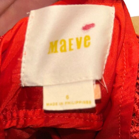 Maeve Anthropologie burnt orange handkerchief hem dress - Picture 2 of 5